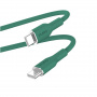 PURO Miękki kabel do ładowania i transmisji danych USB-C / USB-C do iPhone'a / iPada / AirPods - 1,5 m - ciemnozielony
