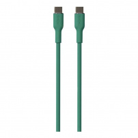 PURO Miękki kabel do ładowania i transmisji danych USB-C / USB-C do iPhone'a / iPada / AirPods - 1,5 m - ciemnozielony