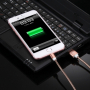 Kabel do synchronizacji i ładowania lightning z metalowym oplotem dla iPhone / iPad / iPod - różowo-złoty