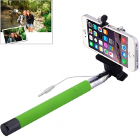 Teleskopowy uchwyt selfie / monopod ze spustem drutowym dla iPhone - długość 101,4 cm - zielony