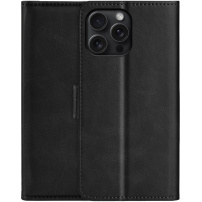 Etui z klapką ze skóry PU do iPhone'a 16 Pro - czarne