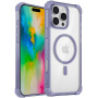 Przezroczyste etui z kolorową ramką i MagSafe do iPhone'a 16 Pro Max - fioletowe