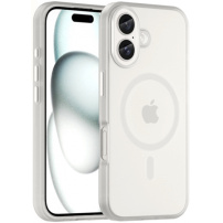 Matowe, półprzezroczyste etui z MagSafe do iPhone'a 16 - białe