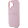 Guess Granatowy Classic Osłona logo z MagSafe dla iPhone'a 16 - różowa