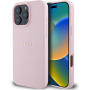 Guess Granatowa Classic Osłona logo z MagSafe dla iPhone'a 16 Pro - różowa