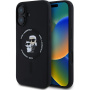 Karl Lagerfeld Silikonowa osłona Karla i Choupette z MagSafe do iPhone'a 16 Plus - czarna