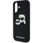 Karl Lagerfeld Podwójna silikonowa osłona z MagSafe dla iPhone'a 16 Plus - czarna