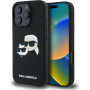 Karl Lagerfeld Podwójna silikonowa osłona z MagSafe do iPhone'a 16 Pro - czarna