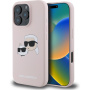 Karl Lagerfeld Podwójne silikonowe etui z MagSafe do iPhone'a 16 Pro - różowe