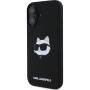 Karl Lagerfeld Silikonowa osłona Choupette Head z MagSafe do iPhone'a 16 - czarna