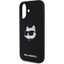 Karl Lagerfeld Silikonowa osłona Choupette Head z MagSafe do iPhone'a 16 - czarna
