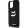 Karl Lagerfeld Silikonowa osłona Choupette Head z MagSafe do iPhone'a 16 Pro - czarna