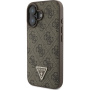 Guess Metalowa nakładka z logo 4G Strass Triangle do iPhone'a 16 - brązowa