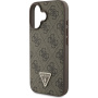 Guess Metalowa nakładka z logo 4G Strass Triangle do iPhone'a 16 - brązowa
