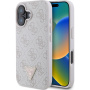 Guess Metalowe etui z logo 4G Strass Triangle do iPhone'a 16 - różowe