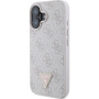 Guess Metalowe etui z logo 4G Strass Triangle do iPhone'a 16 - różowe
