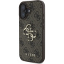 Guess Metalowe etui z logo 4G do iPhone'a 16 Plus - brązowe