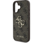 Guess Metalowe etui z logo 4G do iPhone'a 16 Plus - brązowe
