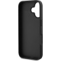 Guess Metalowe etui z logo i paskiem ze Strass Triangle 4G do iPhone'a 16 - szare