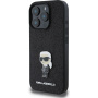 Karl Lagerfeld Naprawiono brokatowe etui Glitter Metal Ikonik do iPhone'a 16 Pro - czarne