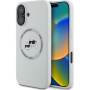 Karl Lagerfeld Osłona silikonowa K&CH Heads z MagSafe do iPhone'a 16 - beżowa