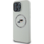 Karl Lagerfeld Silikonowe etui K&CH Heads z MagSafe do iPhone'a 16 Pro - beżowe