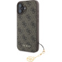 Guess Etui 4G Charms do iPhone'a 16 Plus - brązowe