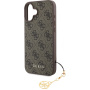 Guess Etui 4G Charms do iPhone'a 16 Plus - brązowe