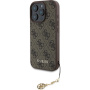 Guess Etui 4G Charms do iPhone'a 16 Pro - brązowe