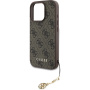 Guess Etui 4G Charms do iPhone'a 16 Pro - brązowe