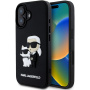 Karl Lagerfeld Gumowe etui 3D Karl i Choupette do iPhone'a 16 - czarne