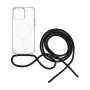 FIXED MagPure Neck przezroczyste etui ze sznurkiem i MagSafe do iPhone 16 Pro - czarny