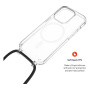 FIXED MagPure Neck przezroczyste etui ze sznurkiem i MagSafe do iPhone 16 Pro - czarny