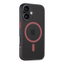 Tactical Hyperstealth 2.0 przezroczyste etui z czerwonym MagSafe do iPhone 16 - czarny