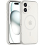 Matowe, półprzezroczyste etui z MagSafe do iPhone'a 16 Plus - białe