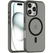 Matowe półprzezroczyste etui z MagSafe do iPhone'a 16 Pro - szare