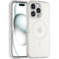 Matowe, półprzezroczyste etui z MagSafe do iPhone'a 16 Pro Max - białe