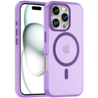 Matowe półprzezroczyste etui z MagSafe do iPhone'a 16 Pro Max - fioletowe