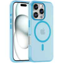 Matowe półprzezroczyste etui z MagSafe do iPhone'a 16 Pro Max - niebieskie