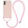 Ochronne etui ze smyczą do iPhone'a 16 Plus - różowe