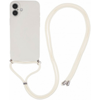 Ochronne etui ze smyczą do iPhone'a 16 Plus - beżowe