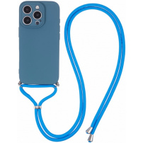 Ochronne etui ze smyczą do iPhone'a 16 Pro - niebieskie