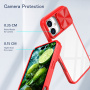 Etui z przesuwaną osłoną obiektywu aparatu do iPhone'a 16 Pro Max - czerwona