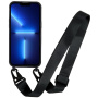 Matowe etui z regulowanym paskiem do iPhone'a 14 Pro - czarne