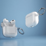 Przezroczyste etui z karabińczykiem do AirPods 4 / 5 - różowe