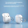 Przezroczyste etui z karabińczykiem do AirPods 4 / 5 - różowe