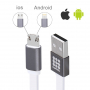 HAWEEL kabel do ładowania i synchronizacji z podwójnym 2w1 USB-A / Lightning / micro USB złączem do Apple i innych urządzeń - 1 m - biały