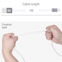 HAWEEL kabel do ładowania i synchronizacji z podwójnym 2w1 USB-A / Lightning / micro USB złączem do Apple i innych urządzeń - 1 m - biały