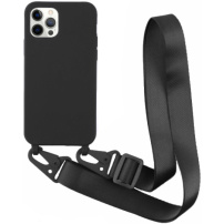 Matowe etui z regulowanym paskiem do iPhone'a 11 Pro - czarne