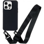 Matowe etui z regulowanym paskiem do iPhone'a 14 Pro - czarne